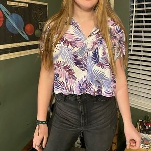 Tilly’s Button Up Patterned Crop Top